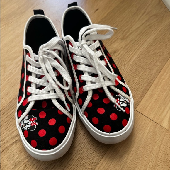 Disney Shoes - Disney Red Polka Dot Sneakers with Minnie Mouse Design